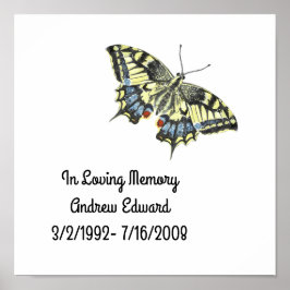 Póster Memorial de Mariposa Personalizado