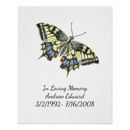 Póster Memorial de Mariposa Personalizado