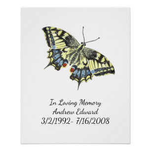 Póster Memorial de Mariposa Personalizado