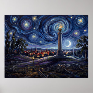 Póster Memorial de Paz Luz Eterna Gettysburg Bajo la Estr