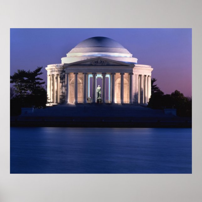 Póster Memorial de Thomas Jefferson en Dusk (Frente)