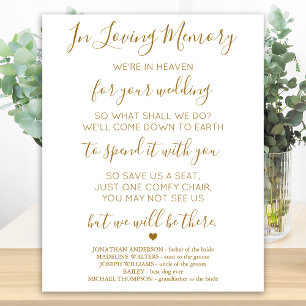 Póster Memorial del Boda del poema Heaven Memory Love