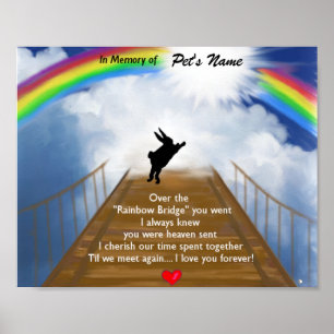 Póster Memorial del puente arcoiris para los conejos