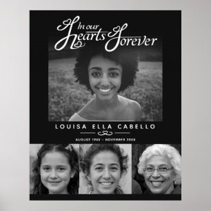 Póster Memorial en las fotos del funeral blanco negro