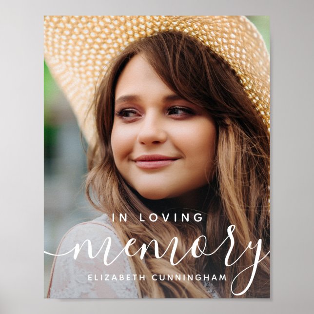 Póster Memorial en memoria de amor moderno elegante foto (Frente)