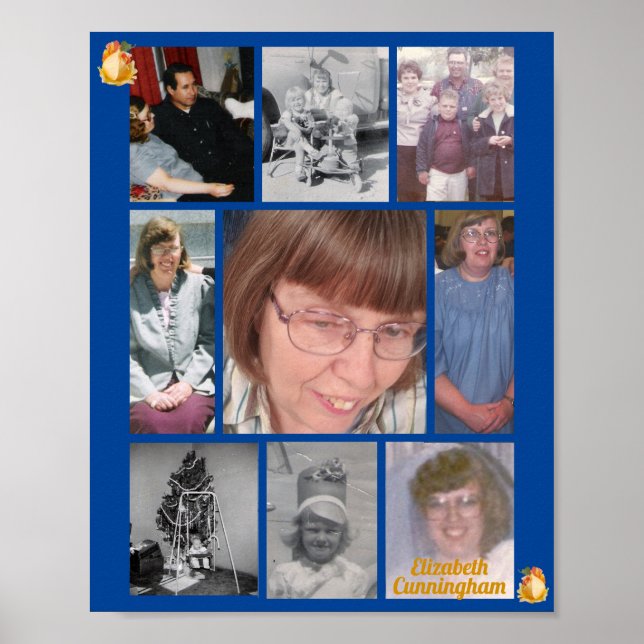 Póster Memorial fotográfico del Rosa naranja Love Memory  (Frente)