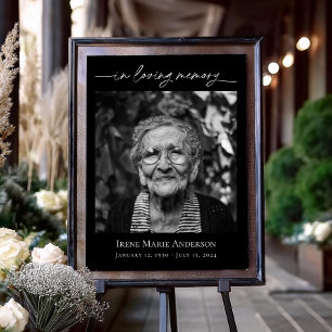 Póster Memorial Fúnebre Foto Tributo En Memoria Amorosa