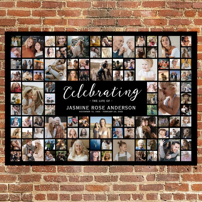 Póster Memorial Funeral Collage de 100 Fotos (Subido por el creador)