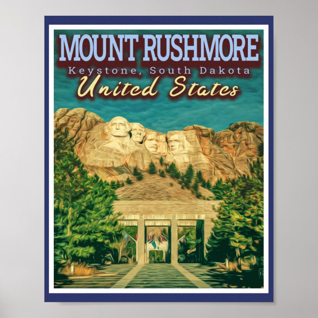 PÓSTER MEMORIAL NACIONAL MOUNT RUSHMORE - DAKOTA DEL SUR (Frente)