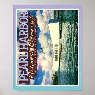 PÓSTER MEMORIAL NACIONAL PEARL HARBOR - HONOLULU HAWAII