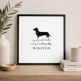 Póster Memorial personalizado de Dachshund | Cita minimal