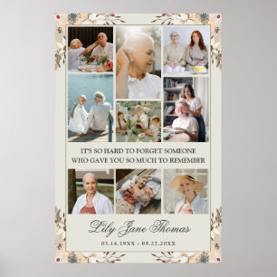Póster Memorial Photo Collage Funeral Sympathy Poster