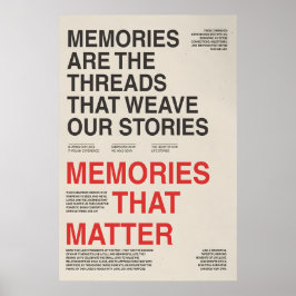 Póster Memories Typography Poster Sentimental Wall Art