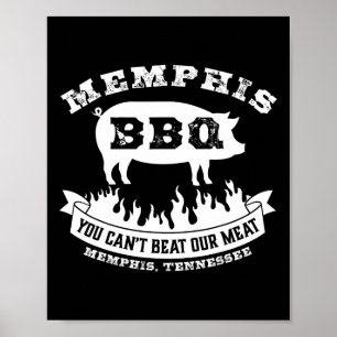 Póster Memphis Bbq No Puedes Superar Nuestro Bbq De Carne