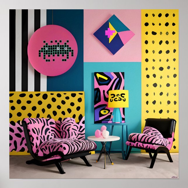 Póster Memphis Design Reception Dream (Frente)