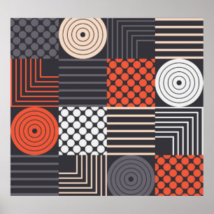 Póster Memphis Magic: Geometric Banner Fun