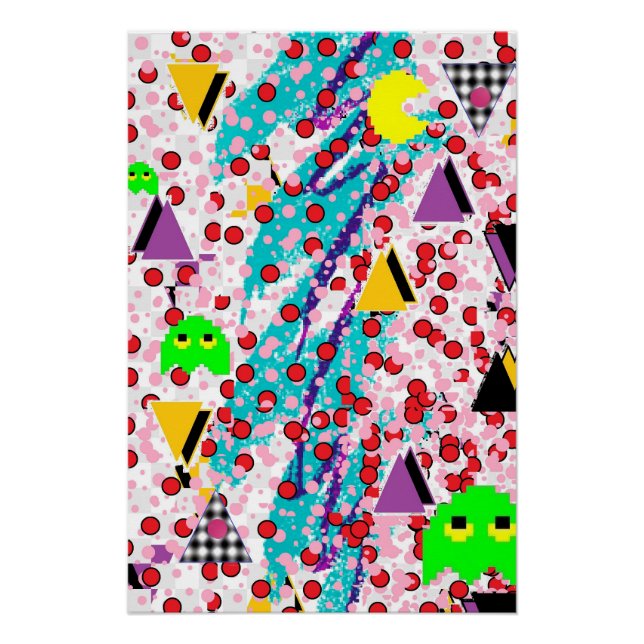 Póster Memphis Packer-Man Design (Anverso)