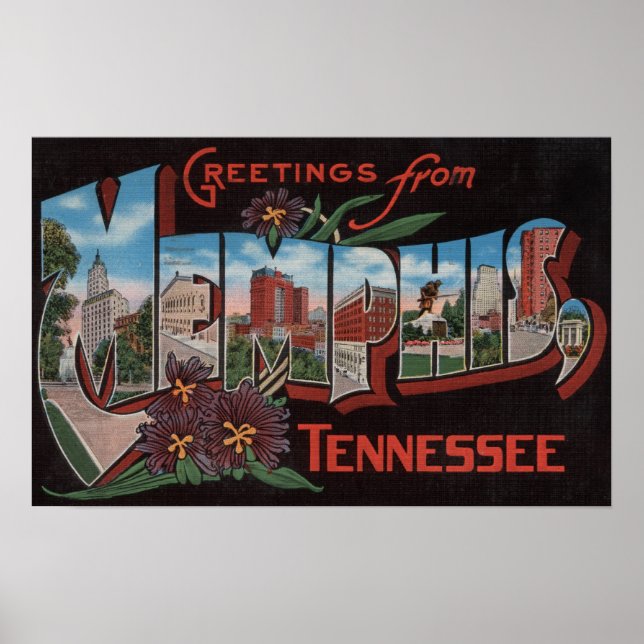 Póster Memphis, Tennessee - Escenas de letras grandes 3 (Frente)