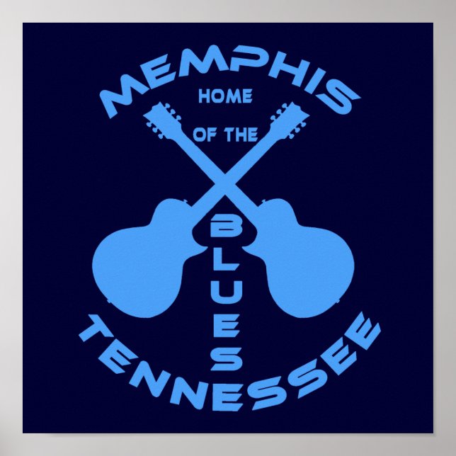Póster Memphis, Tennessee Home of the Blues (Frente)