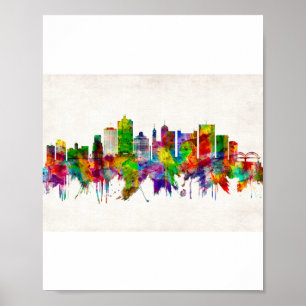 Póster Memphis Tennessee Skyline
