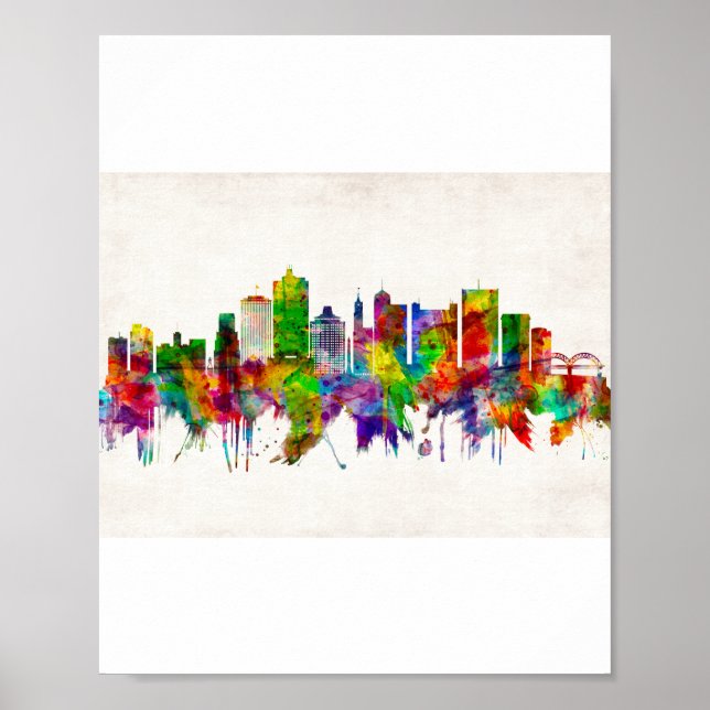 Póster Memphis Tennessee Skyline (Frente)