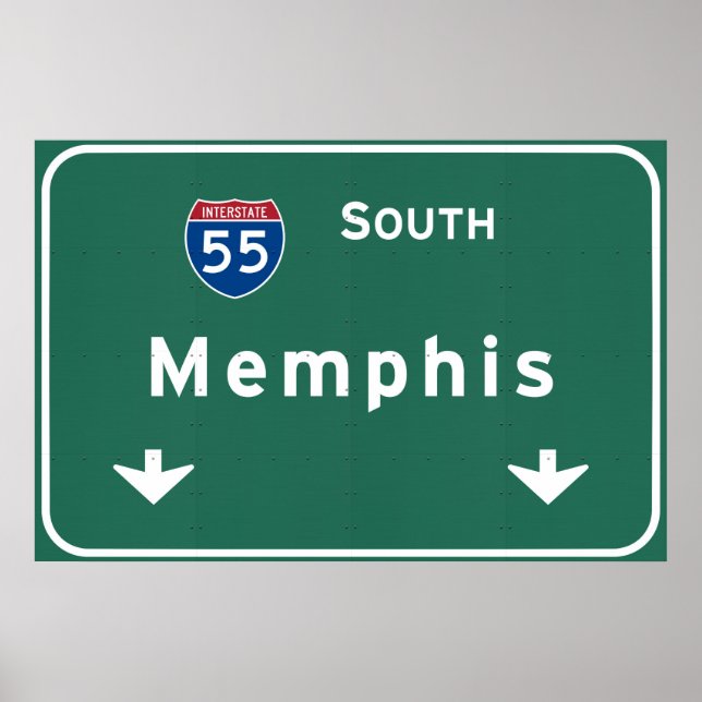 Póster Memphis Tennessee tn Interstate Highway Freeway : (Frente)