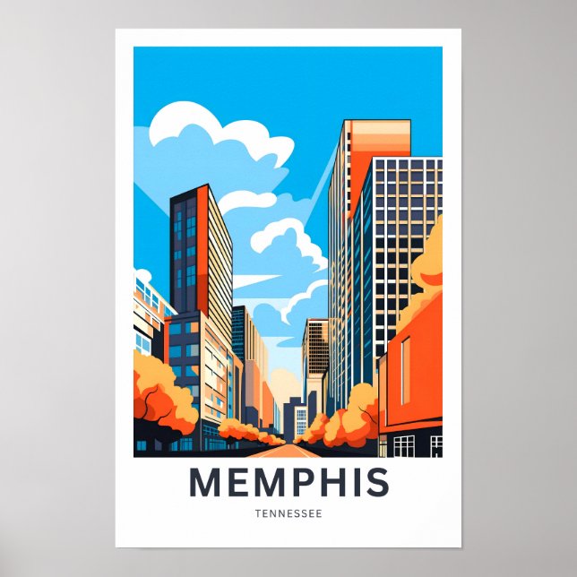 Póster Memphis Tennessee Travel Print (Frente)