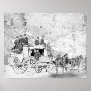 Póster Men Sitting on a "Deadwood Coach" Photograph
