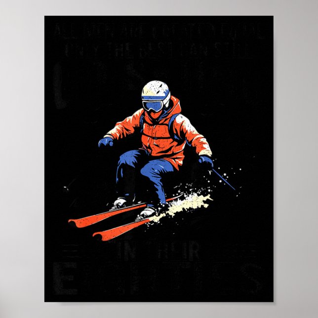 Póster Men Still Go Skiing In Their Eighties Funny Snow S (Frente)