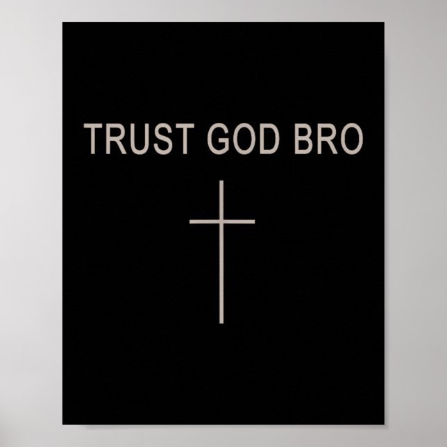 Póster Men Trust God Bro Funny Christian Youth Boy Jesus  (Frente)