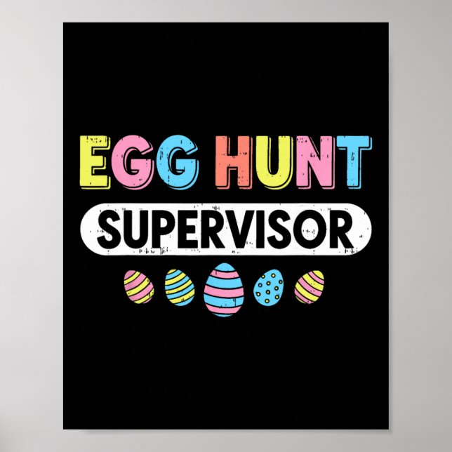 Póster Men Women Easter Egg Hunt Supervisor Hunting Easte (Frente)