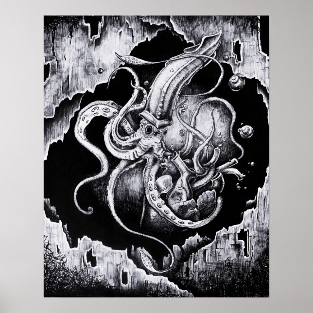 Póster Menacing Squid (Frente)