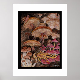 Póster Menagerie of Mushrooms Poster