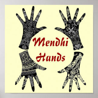 Póster Mendhi Hands