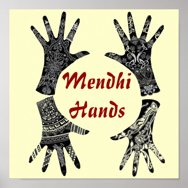 Póster Mendhi Hands (Frente)