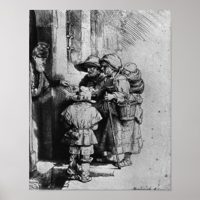 Póster Mendigos en la puerta de una casa, 1648 (Frente)