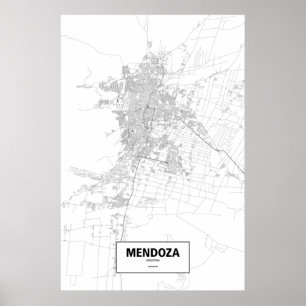 Póster Mendoza, Argentina (black on white)