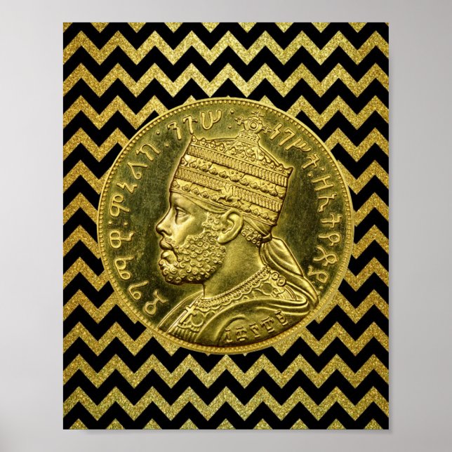 Póster Menelik II Poster del León Salomón Jah Rastafari (Frente)