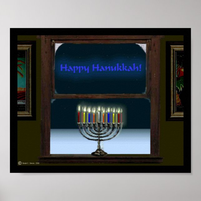 Póster Menorah En La Ventana (Frente)