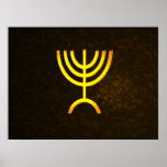 Póster Menorah Flame<br><div class="desc">Una representación digital de la menorah judía de siete ramas (hebreo: מְ נ וֹ רָ ‎). La menorah de siete ramas, utilizada en el santuario portátil establecido por Moisés en el desierto y más tarde en el Templo en Jerusalén, ha sido un símbolo del judaísmo desde la antigüedad y es...</div>