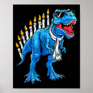 Póster Menorasaurus Janucá T Rex Dinosaurio Dino Chanucá