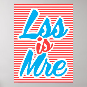 Póster Menos es Más, Menos es Más, poster de tipografía,