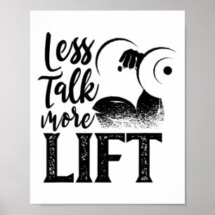 Póster Menos Hablar Más Levantar Pesas Gimnasio Fitness
