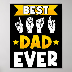 Póster Mens ASL Lenguaje de Rótulo Sensibilización sorda