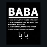 Póster Mens Baba Definition Best Father's Day Arabic Dad<br><div class="desc">Mens Baba Definition Best Father's Day Arabic Dad Muslim Father Gift. Perfect gift for your dad,  mom,  papa,  men,  women,  friend and family members on Thanksgiving Day,  Christmas Day,  Mothers Day,  Fathers Day,  4th of July,  1776 Independent day,  Veterans Day,  Halloween Day,  Patrick's Day</div>