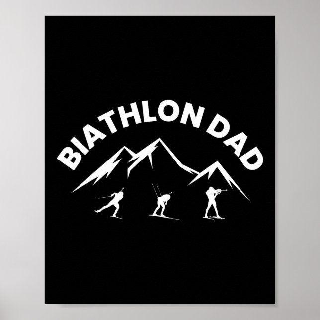 Póster Mens Biathlon Dad Skioting Shooting Biathlete (Frente)