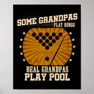 Póster Mens Billiards Grandpa Shirt - Real Grandpas Play