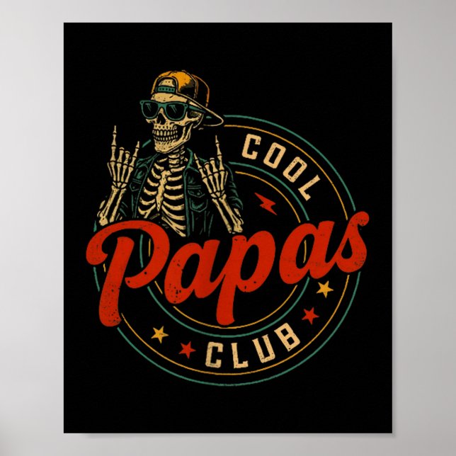 Póster Mens Cool Papas Club Pregnancy Announcement Cool P (Frente)