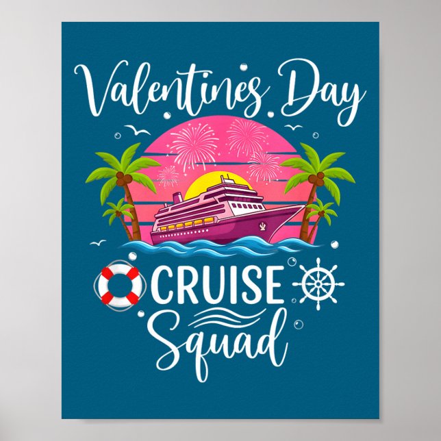 Póster Mens Cute Valentines Day Cruise Squad 20026 Design (Frente)