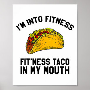 Póster Mens Fitness Taco Funny Gym Mexicano Para Taco Lov